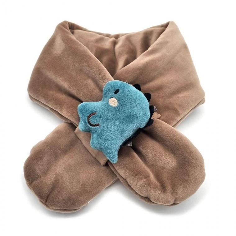 공룡 목도리 뽀송 넥워머 브라운 공룡목도리 아동넥워머 유아목도리