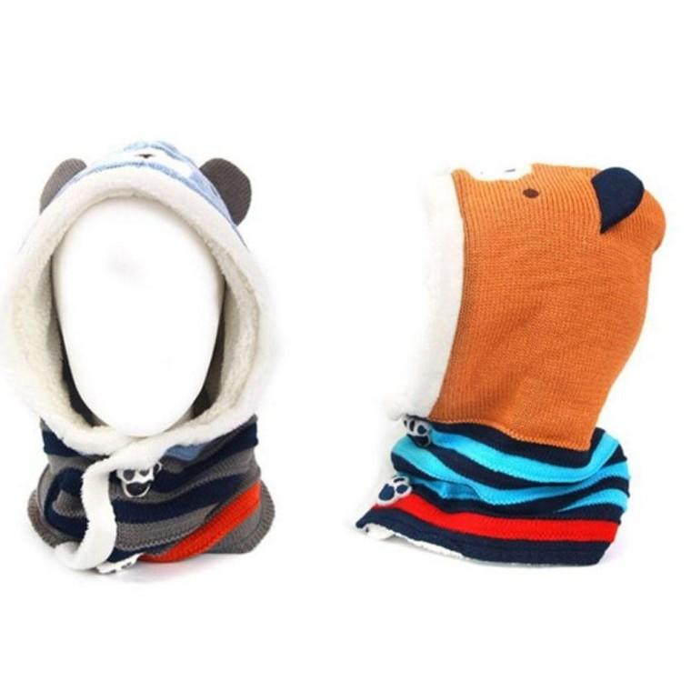 버블뮤러프 어린이 후드 워머 목도리 후드넥 방한모 넥워머 아기목도리 털모자 겨울모자 유아 후드 아동