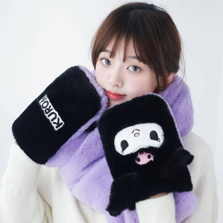 포켓 목도리 세트 모자 워머 겨울 아동 방한 목도리 유아 털 용품