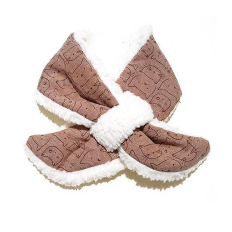 브라운 넥워머 아동목도리 야옹이 유아스카프 스카프 스카프빕 어린이 아동 유아 목도리