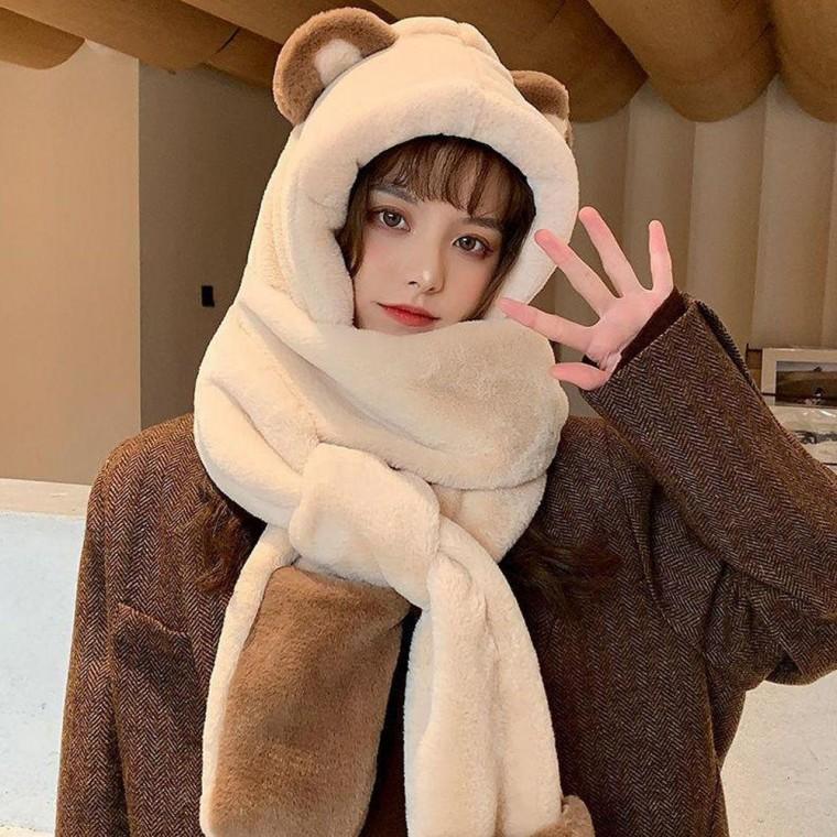 EA 겨울 방한 니트 모자 장갑 목도리 세트 남여 캐주얼