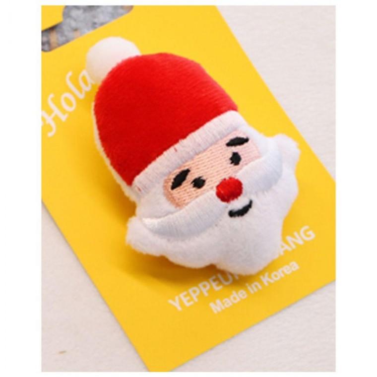 강아지 겨울 안심 뽀글이 목도리 브로치 산타 1P 성탄절