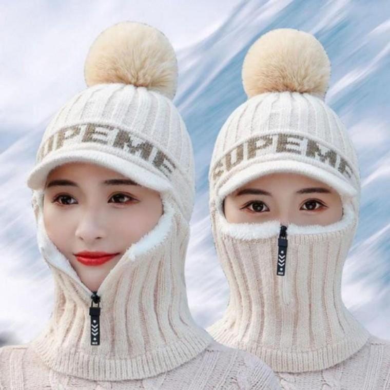 겨울 여성 방한 방울 모자 넥워머 귀도리 보온 비니 방한 세트 비니 장갑 골프 귀도리 넥 겨울 마스크