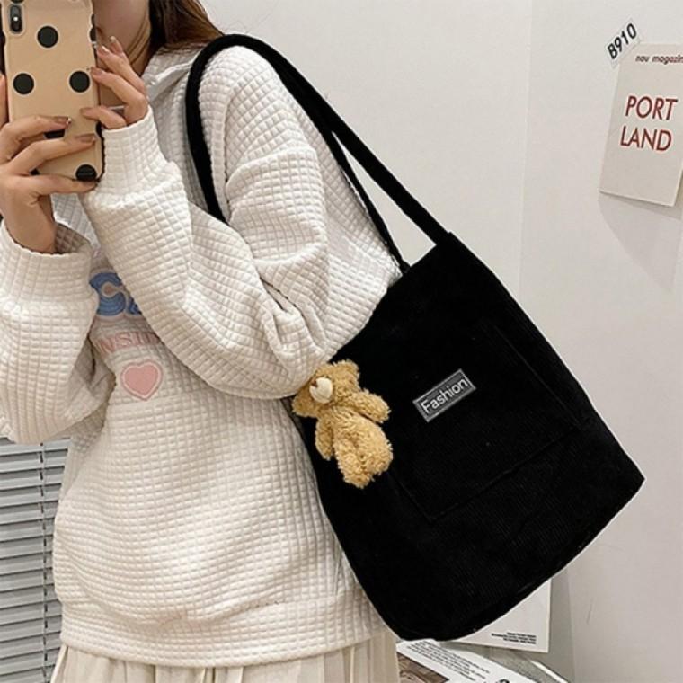 코듀로이 숄더백 겨울가방 에코백 부드러운 가을가방