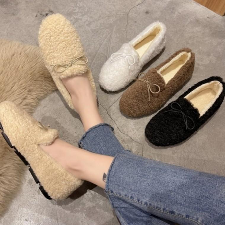 여성로퍼 털안감 보트슈즈 모카신 겨울 털단화 LK602
