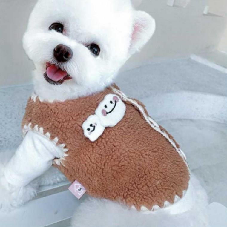 겨울옷 조끼 강아지옷 방한복 겨울 강아지패딩 의류 뽀글이 반려 소형 견 옷 강아지 코디