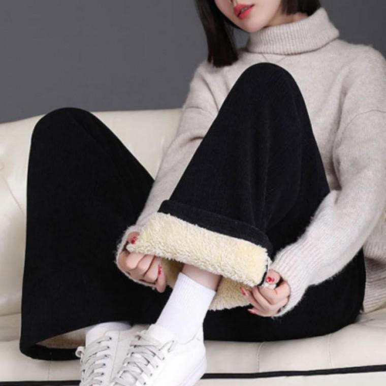 SHG 밴딩 겨울 코듀로이 골덴 기모 여성 팬츠 융털 바지 방한팬츠