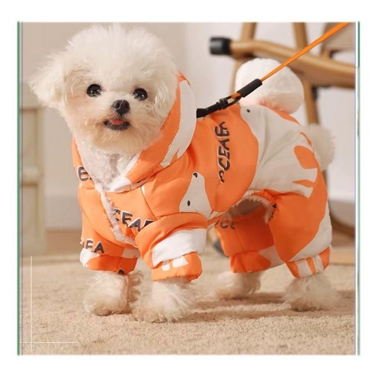 강아지 패딩 겨울옷 반려동물 패딩 댕댕이 방한복 오렌지