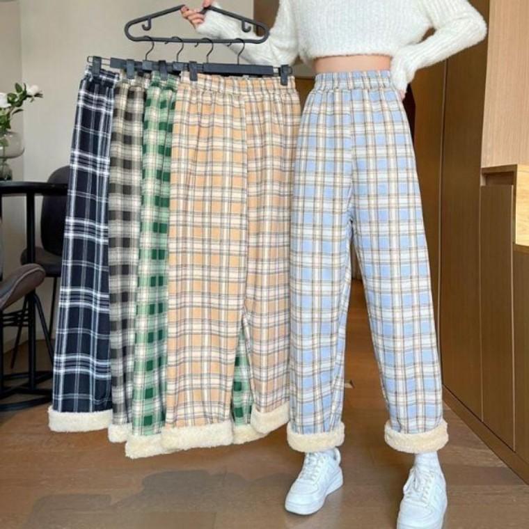 신상입고 뽀글이양털체크바지 수면바지 파자마 뽀글이팬츠 겨울바지