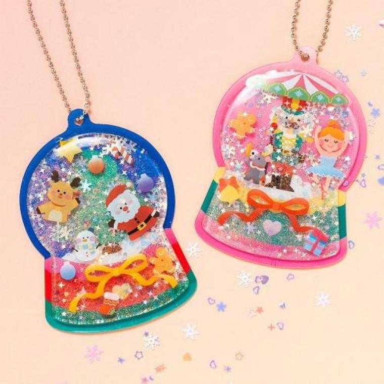 겨울 젤리 놀이형 스노우볼 키링