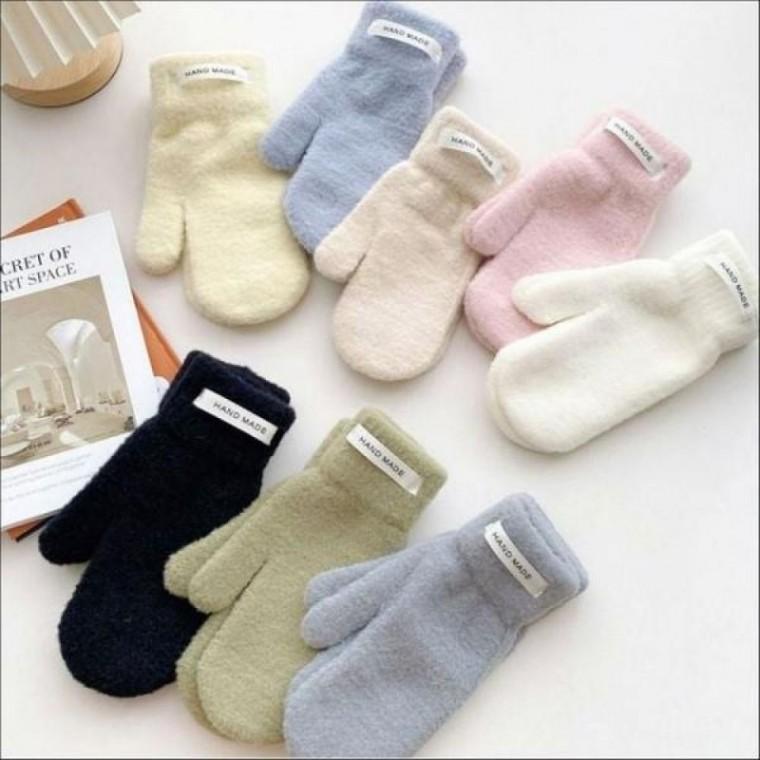 파스텔톤 니트 털장갑 벙어리장갑 겨울 포근한 8색 여성