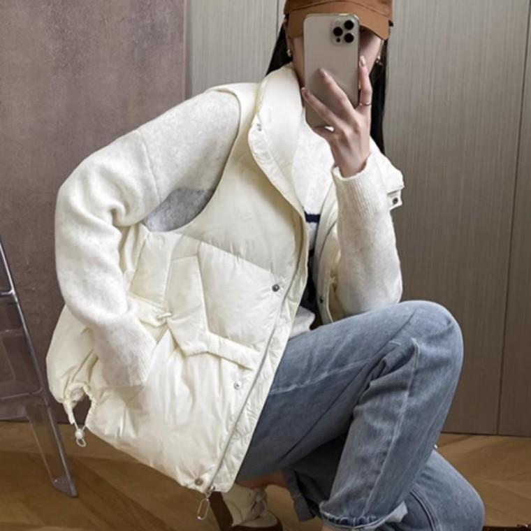 슬림 패딩 겨울 패딩 베스트 가벼운 여성 경량 레이어드 다운패딩 가을 조끼 간절기