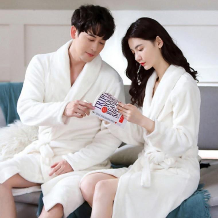 겨울 극세사 샤워 목욕 잠옷 커플 남성 여성 가운