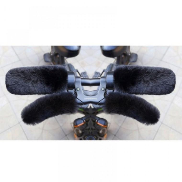 3색 1개 겨울 자전거 오토바이 털 손잡이 커버 퍼 핸들 커버 라이더 킥보드 핸들 카바