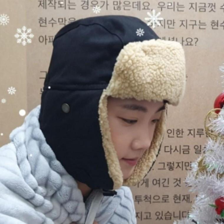 블랙 1개 군밤 장수 모자 뽀글이 귀달이 귀 덮개 마개 패션 겨울 방한 모자 등산 낚시