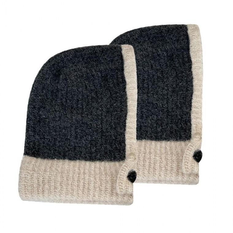 1+1 후디 초강력 겨울 방한 단추 니트 여성 여자 넥워머 바라클라바