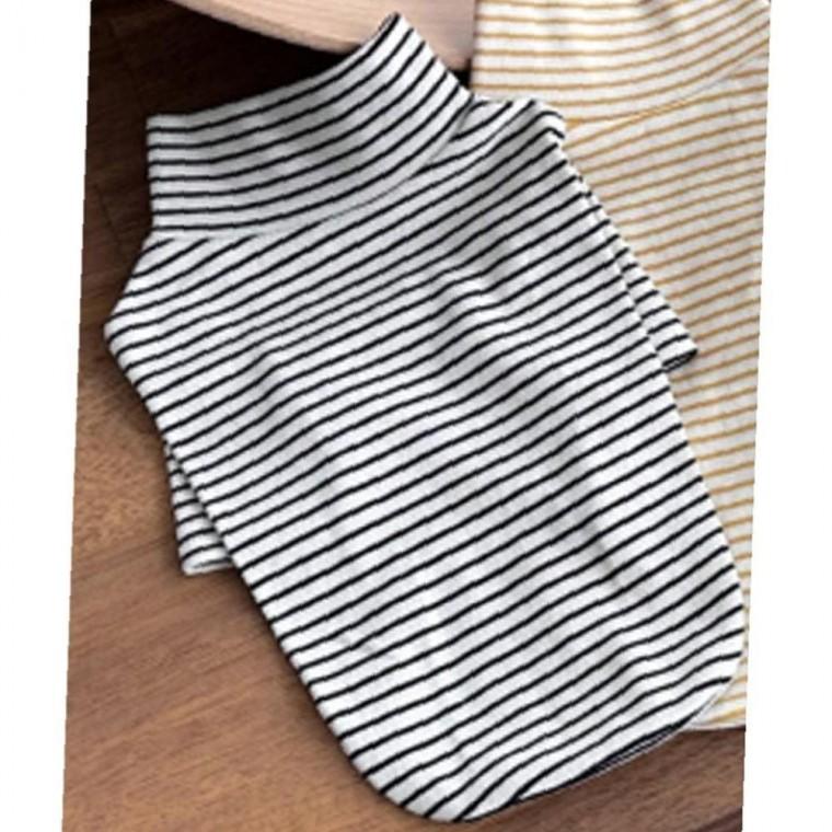 강아지 베이직 스마트 목폴라 반팔티 ST블랙 1P 겨울 보온