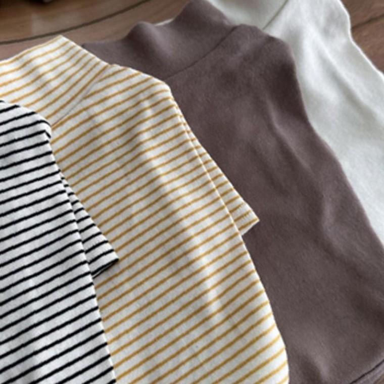 강아지 베이직 컴팩트 목폴라 반팔티 아이보리 1P 겨울 보온