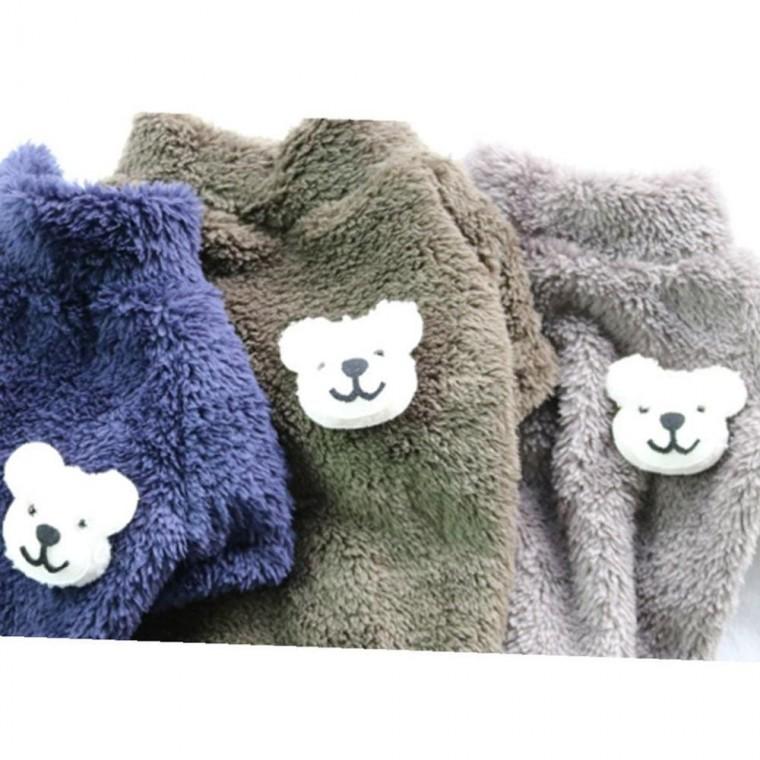 강아지 곰돌이 핵심형 뽀글이 반팔티 카키 XL 1P 티셔츠 겨울