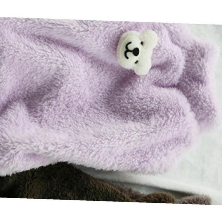 강아지 곰돌이 시그니처 뽀글이 반팔티 퍼플 XL 1P 티셔츠 겨울