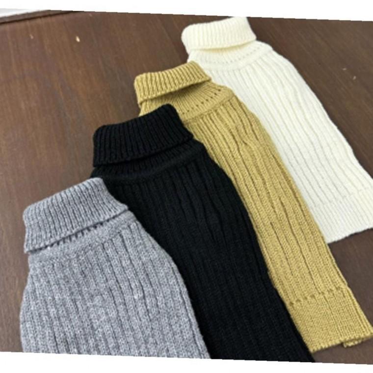 강아지 골지 프리미엄형 목폴라 니트티 그레이 2XL 1P 겨울 보온