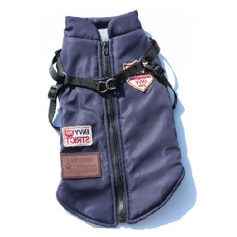 강아지 패치 내구강화 하네스 재킷 네이비 3XL 1P 겨울 외출