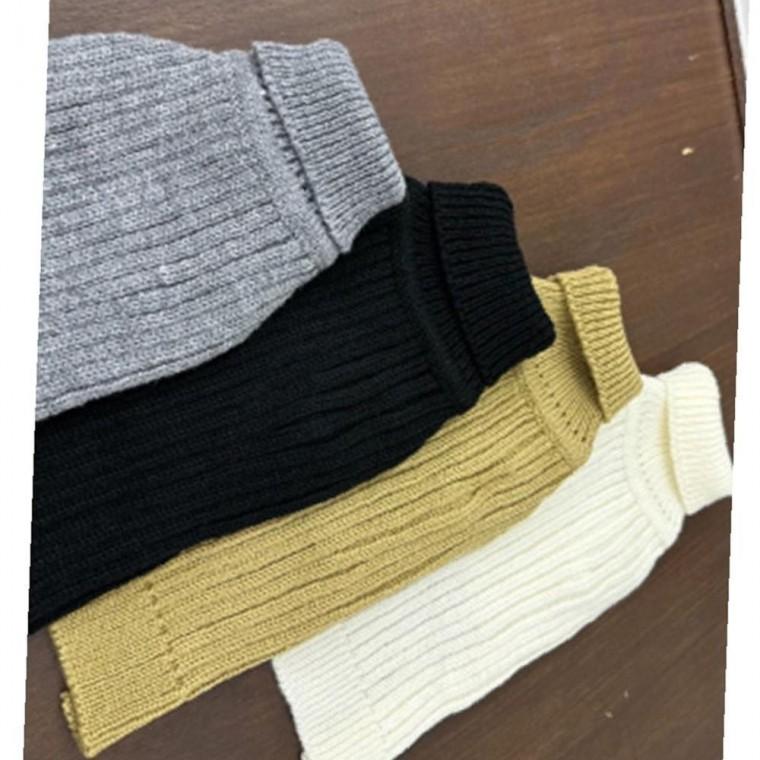 강아지 골지 라이트 목폴라 니트티 그레이 3XL 1P 겨울 보온