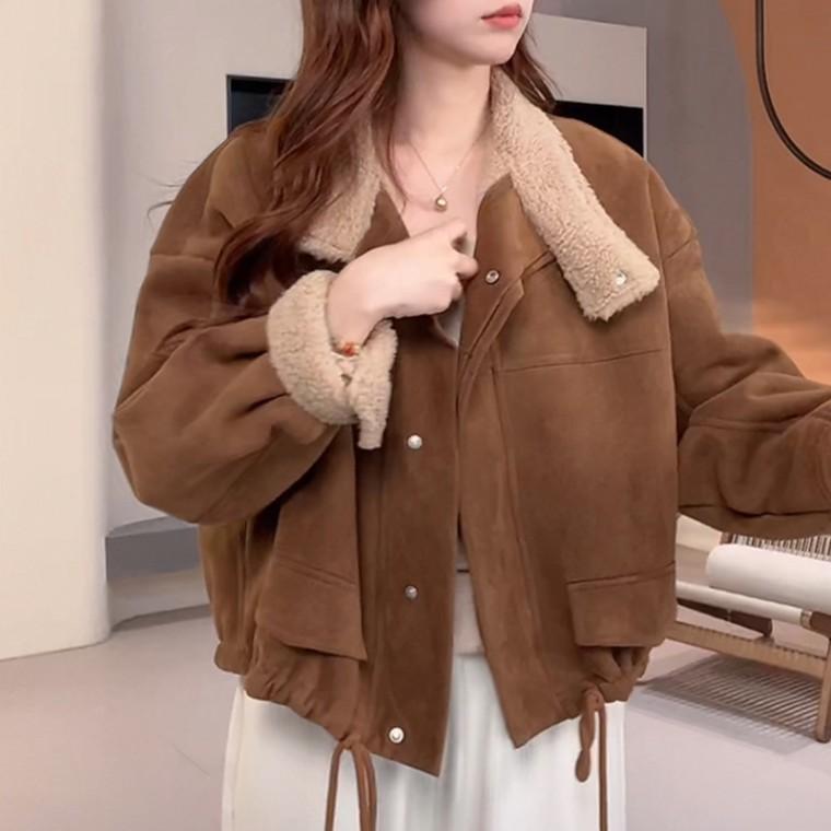 따뜻한 양털카라 포근핏 겨울 숏무스탕 점퍼