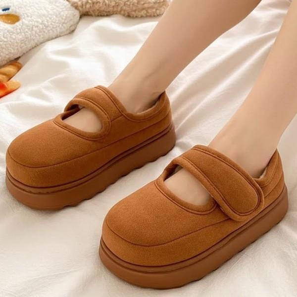 여성 메리제인 방한화 털 안감 플랫폼 통굽 겨울 신발 단화 슈즈