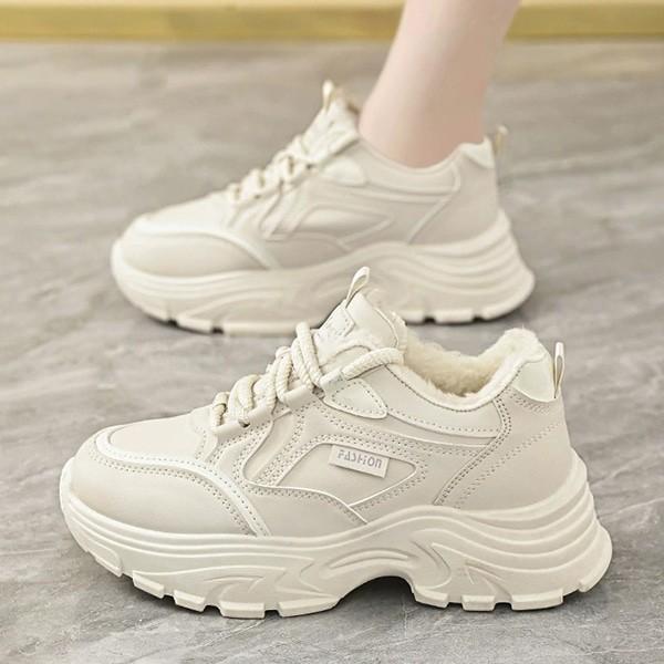 여성 퍼안감 어글리 키높이 겨울 스니커즈 운동화