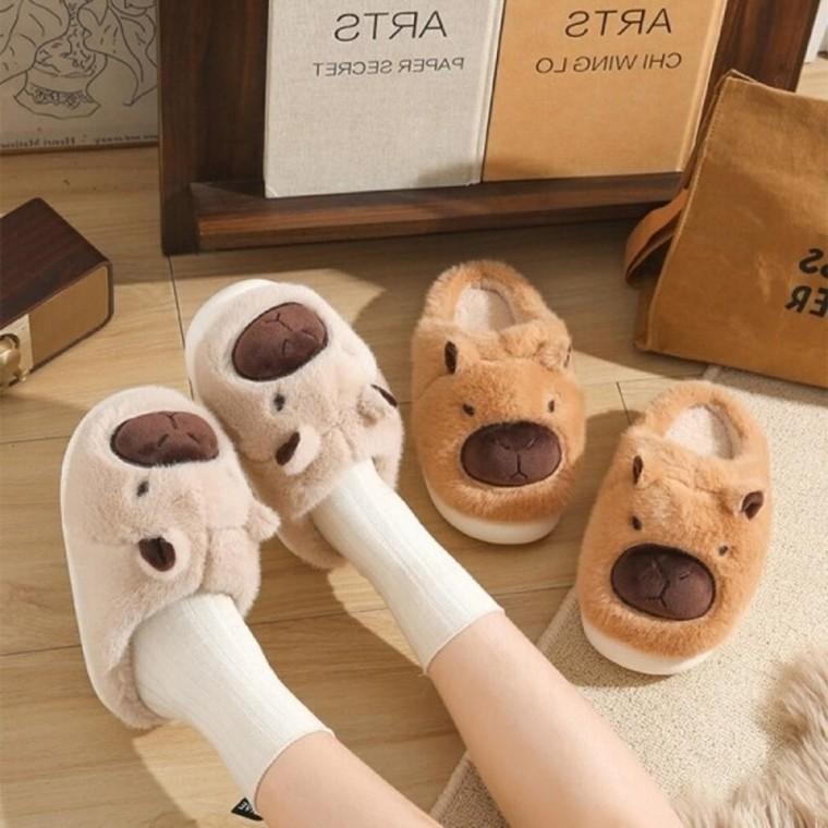 윈터 카바 슬리퍼 실내화 여성 카바 편안한 따뜻한 겨울 부드러운 슬리퍼