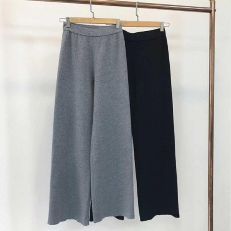 여성고무줄바지 여자 겨울 홈웨어 겸 여행 용 편한 밴딩 와이드 팬츠 여성밴딩바지