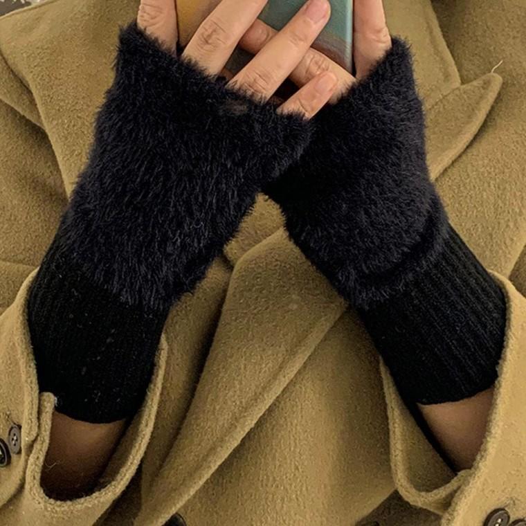 장갑 손 블랙 손목 여성 워머 핸드 퍼 반 암워머 겨울장갑 팔워