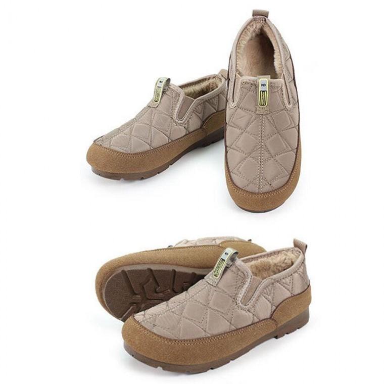 패딩 슬립온 겨울신발 인조 퍼안감 쿠션인솔 실내외 발등밴딩 경량 슬립온