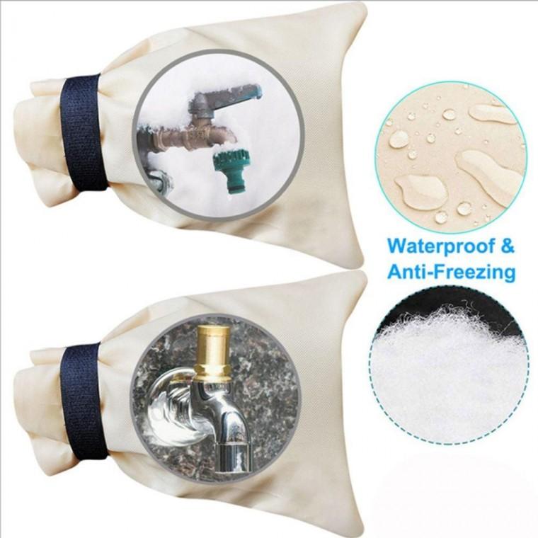 EA 겨울철 방한용 수도꼭지 포켓 보온커버 2개 베이지