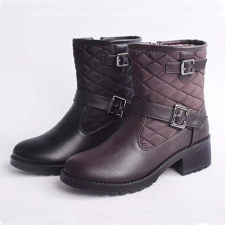 EA 여성 방한 겨울 방수 털부츠 미들 신발