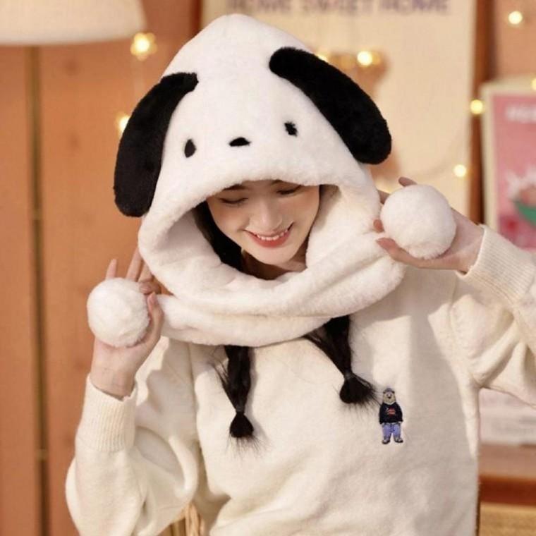 포차코 1개 보온모자 캐릭터모자 털모자 겨울모자 방한모자 귀달이모자 귀도리 여아모자 귀다리모자 용품