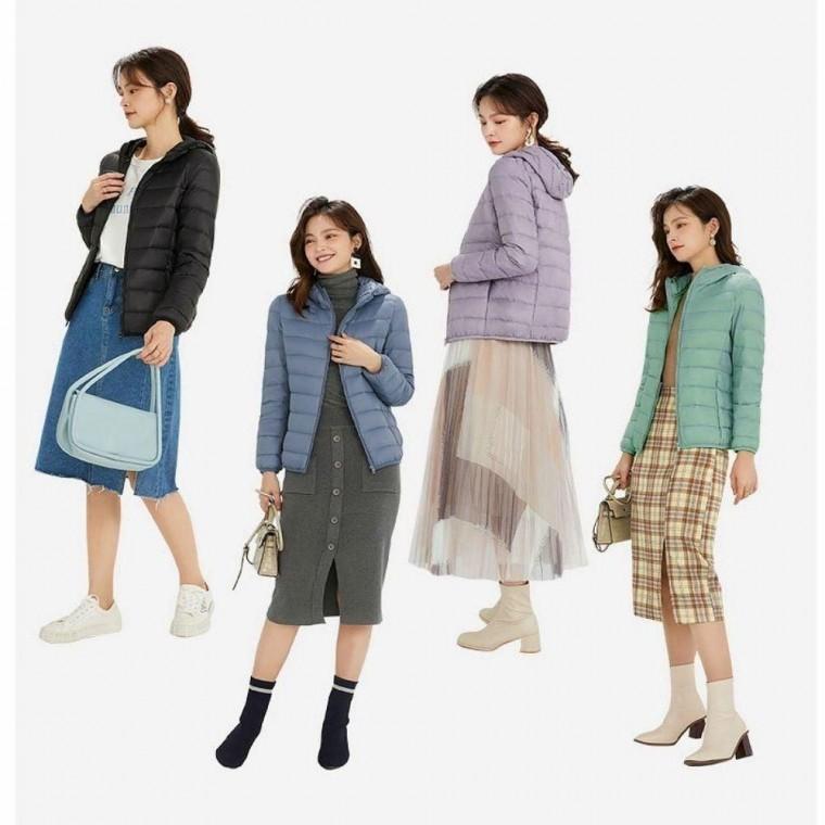 여성 덕다운 오리털 후드패딩 겨울 데일리 이너아우터 6색