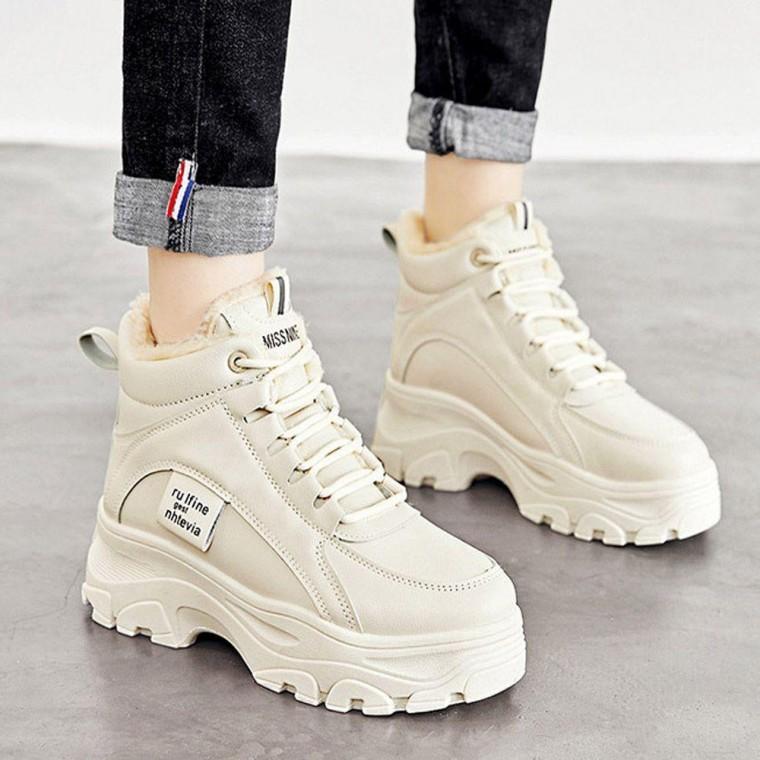 EA 겨울 털안감 방한 하이탑 스니커즈 여성 운동화