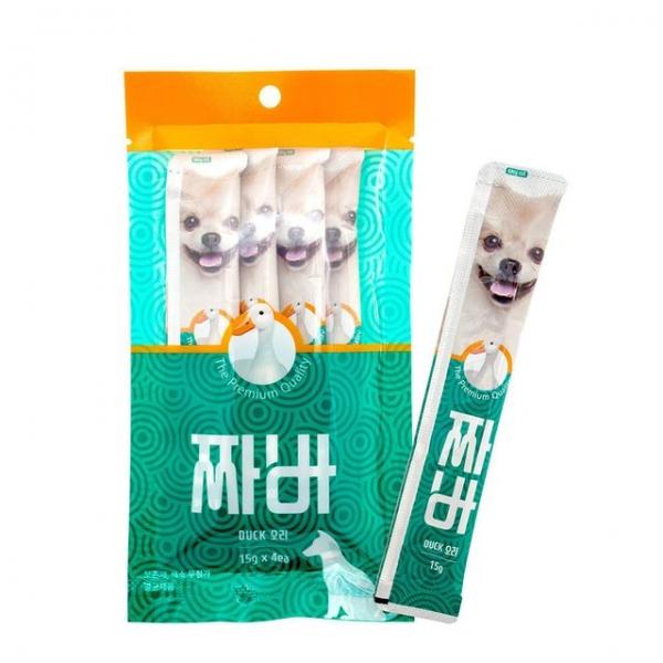 짜바 유산균 오리 (15g 4개입) X6개 강아지 간식