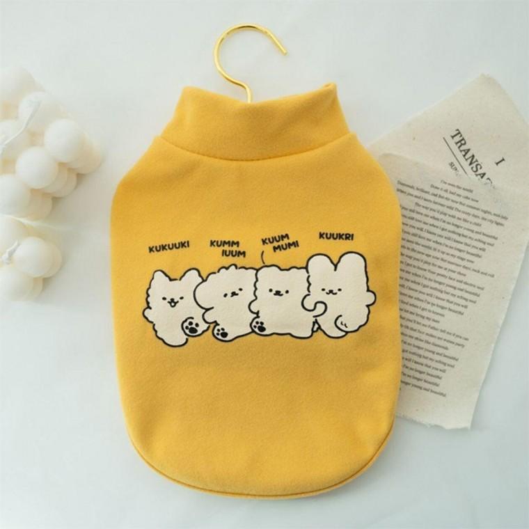 강아지 애니멀 라이트 반폴라 반팔티 1P 겨울 티셔츠 산책