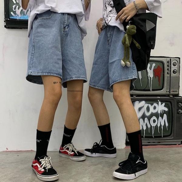 베이직 허리 뒷밴딩 데님 반바지