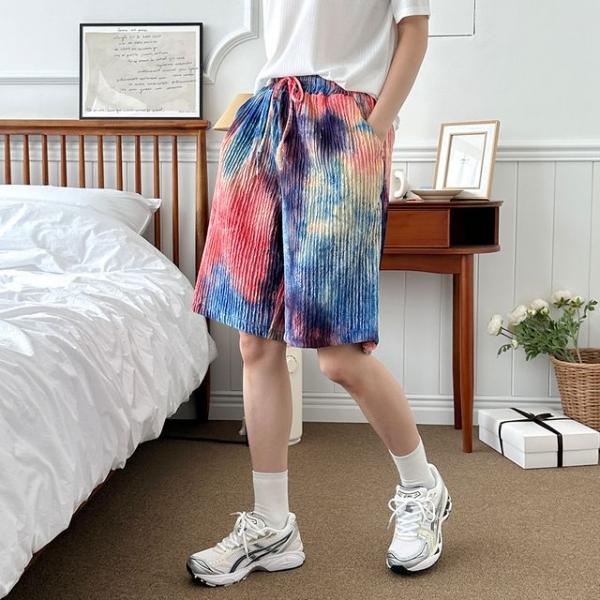 오로라 나염 그라데이션 주름통 반바지