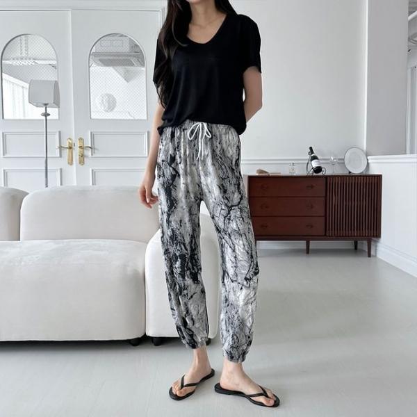 페인팅 밴딩 여름 쿨 조거바지