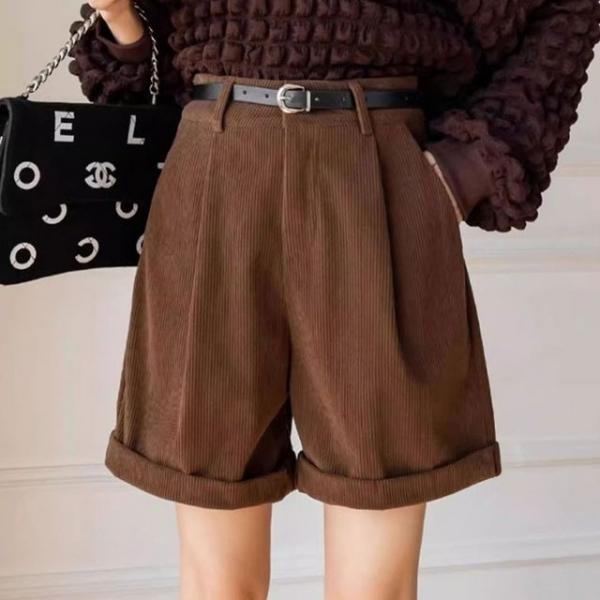 하이웨이스트 핀턱 롤업 반바지