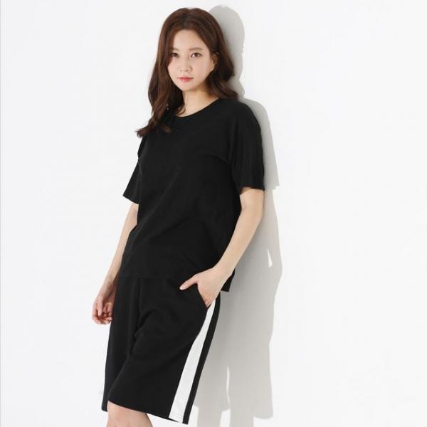 남녀공용 루즈핏 한줄 5부반바지