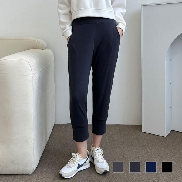 뉴아 무지 8부 배기 팬츠