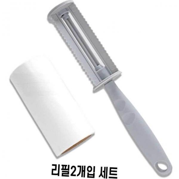 테이프 먼지 크리너 세트 리필2개 손잡이 털 먼지