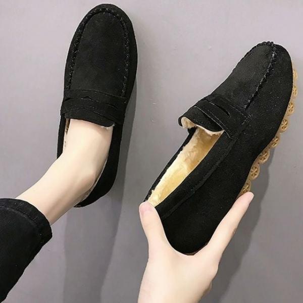 여성 겨울 기모로퍼 겨울 방한 슈즈 컴포트화 단화 4색