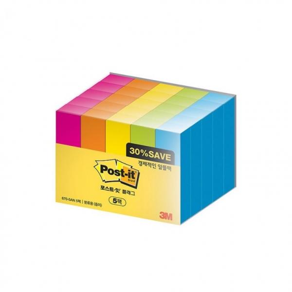 3M  미니 메모 종이 플래그 알뜰팩 670-5AN-5